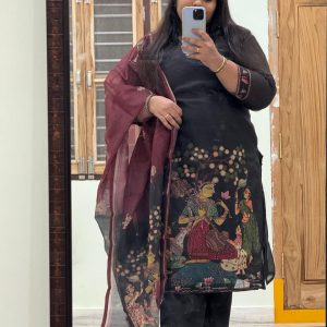 black 3 pc kurta set